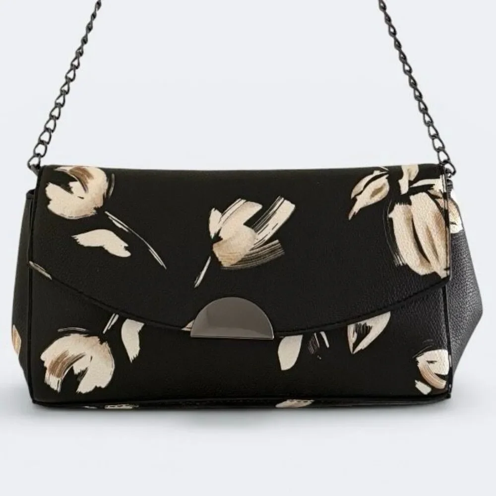 a new day Black Convertible Crossbody Clutch Handbag